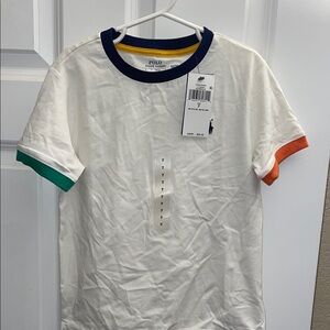 Polo by Ralph Lauren Kids White Tee with Blue, Green, and Orange Accents
